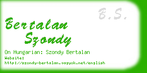 bertalan szondy business card